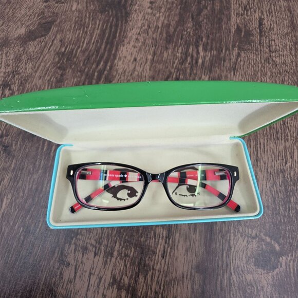 Kate Spade New York Lucyann Eyeglasses Frame Only Small Brick Black Pink Acetate - Picture 13 of 15